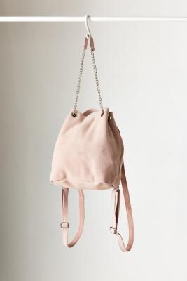 pink suede backpack