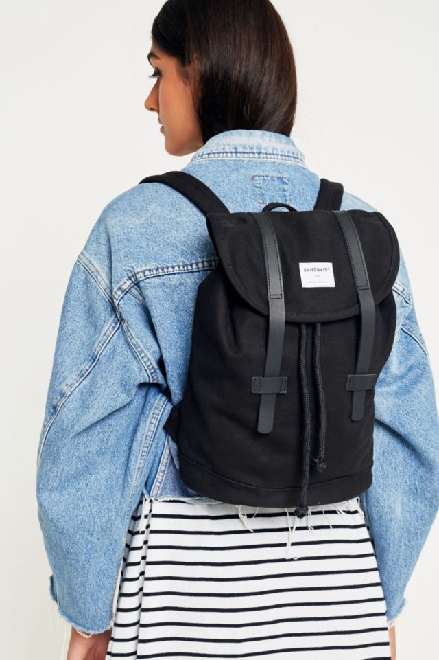 Sandqvist Stig Mini Black Backpack | Urban Outfitters UK