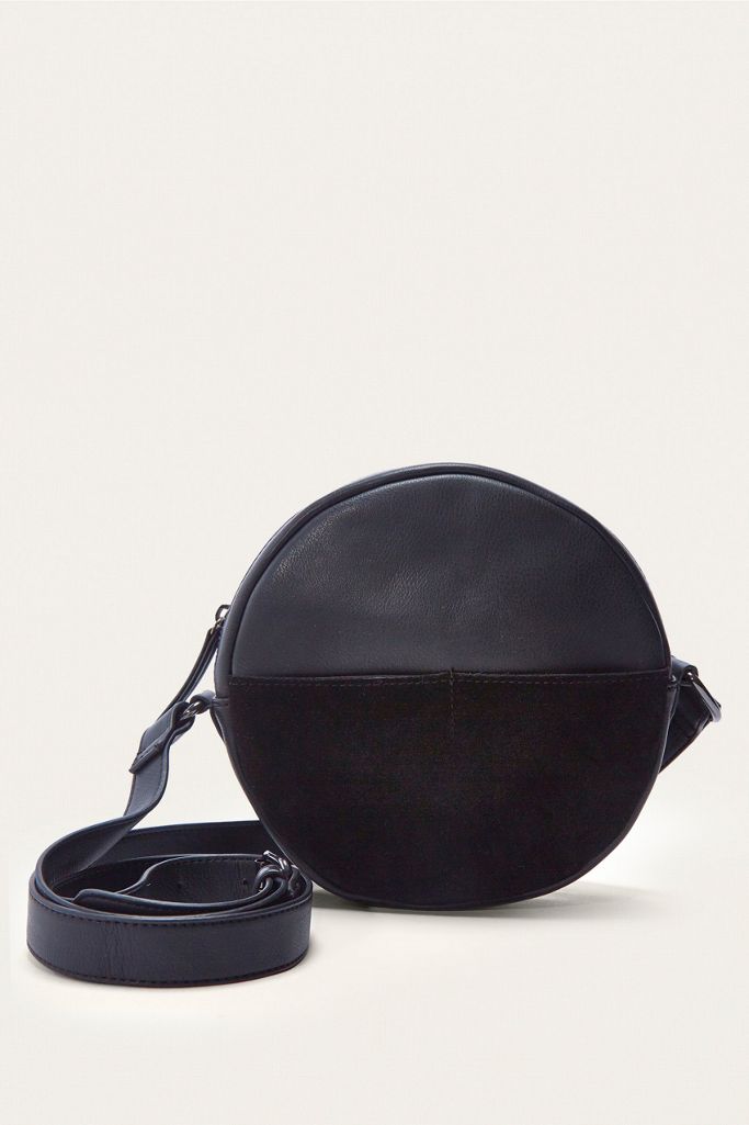 Black Suede Small Round Crossbody Bag Urban Outfitters DE