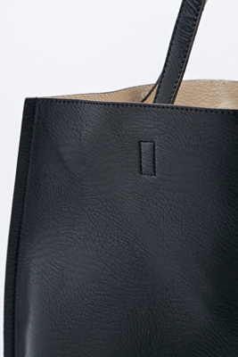 reversible vegan leather oversized tote bag