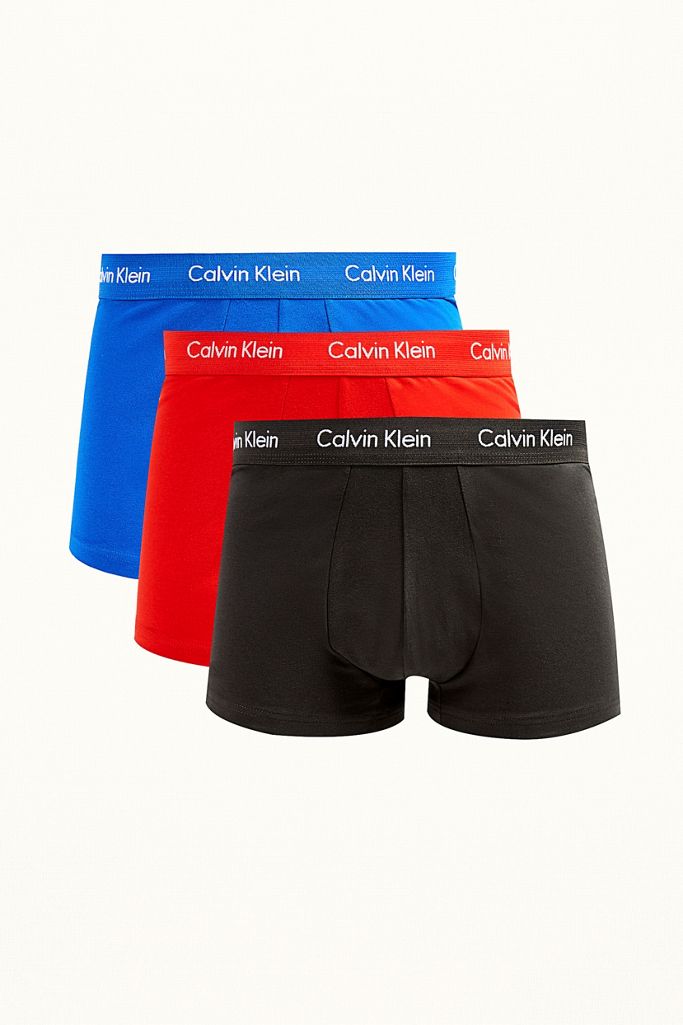 Calvin Klein Red Blue and Black Solid Boxer Trunks Pack Urban