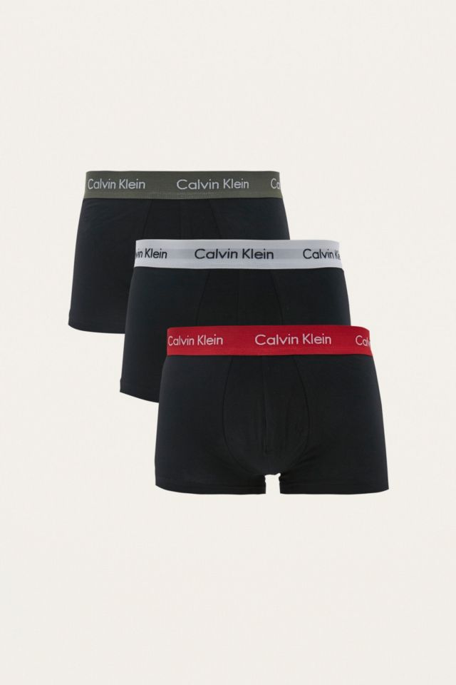 Calvin Klein White, Green and Red Boxer Trunks Pack Urban Outfitters UK
