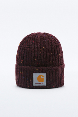 burgundy carhartt beanie