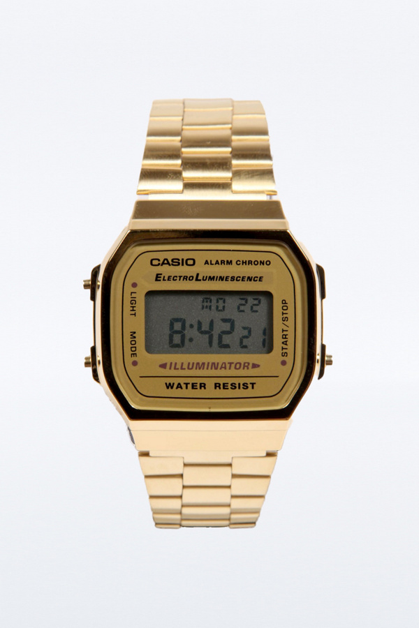 casio gold mini digital watch