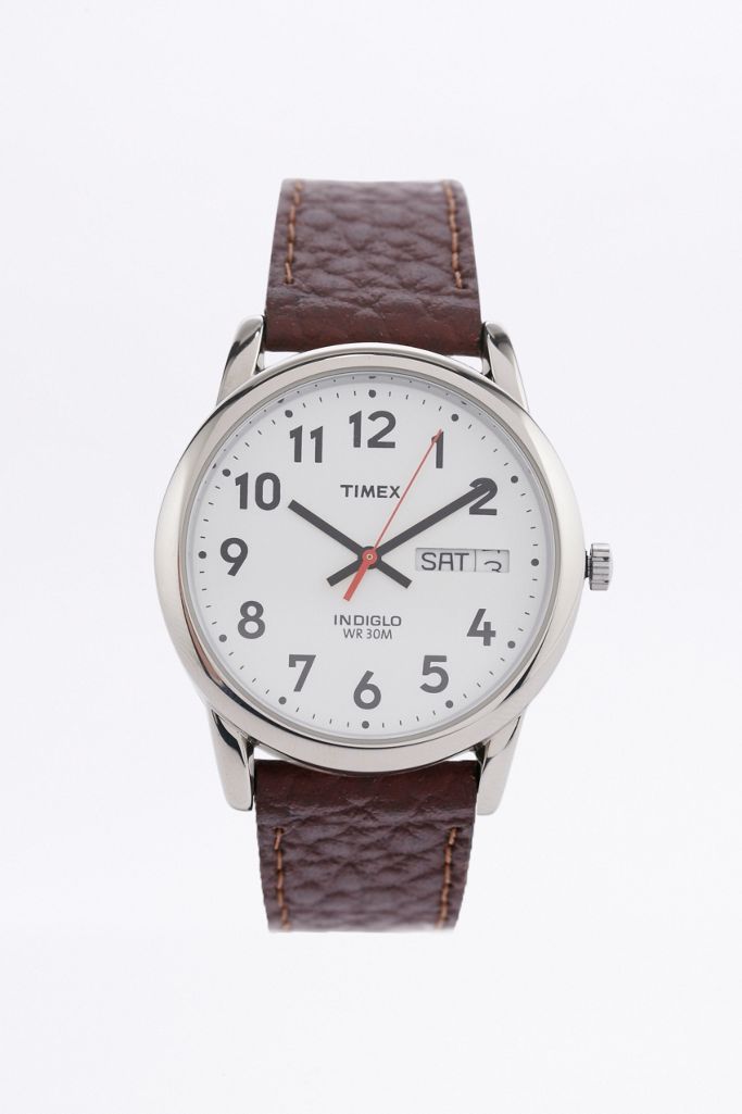Timex Brown Leather Strap Watch Urban Outfitters DE