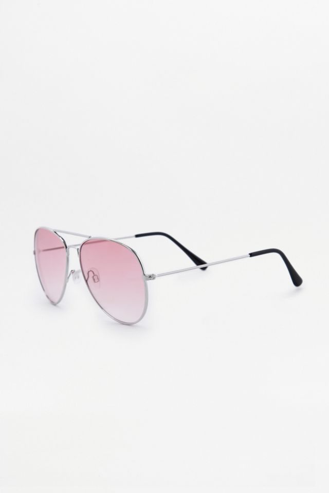 Rose Lens Aviator Sunglasses Urban Outfitters Uk