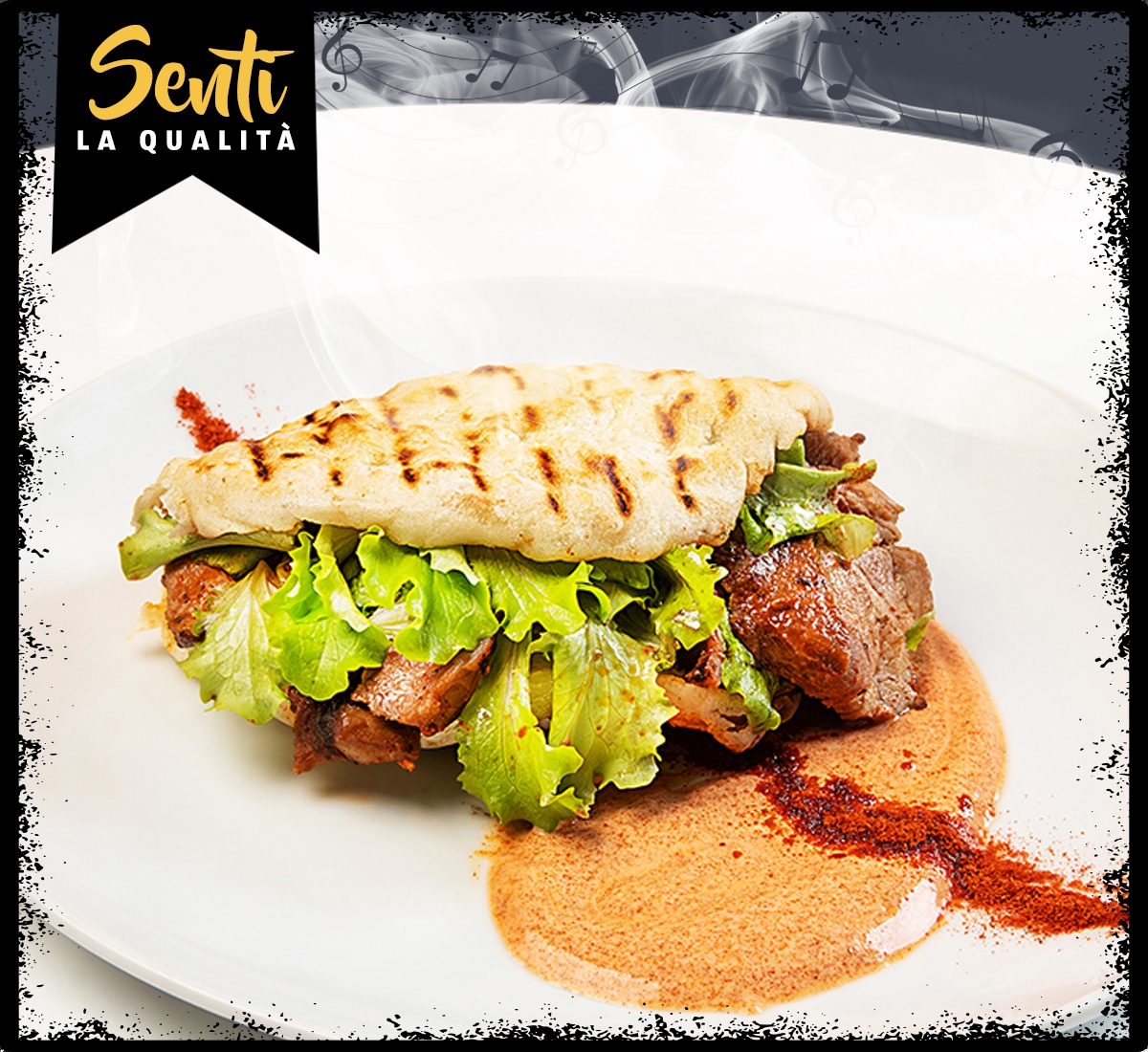 Tagliata di coppa marinata con yogurt, aglio e paprika