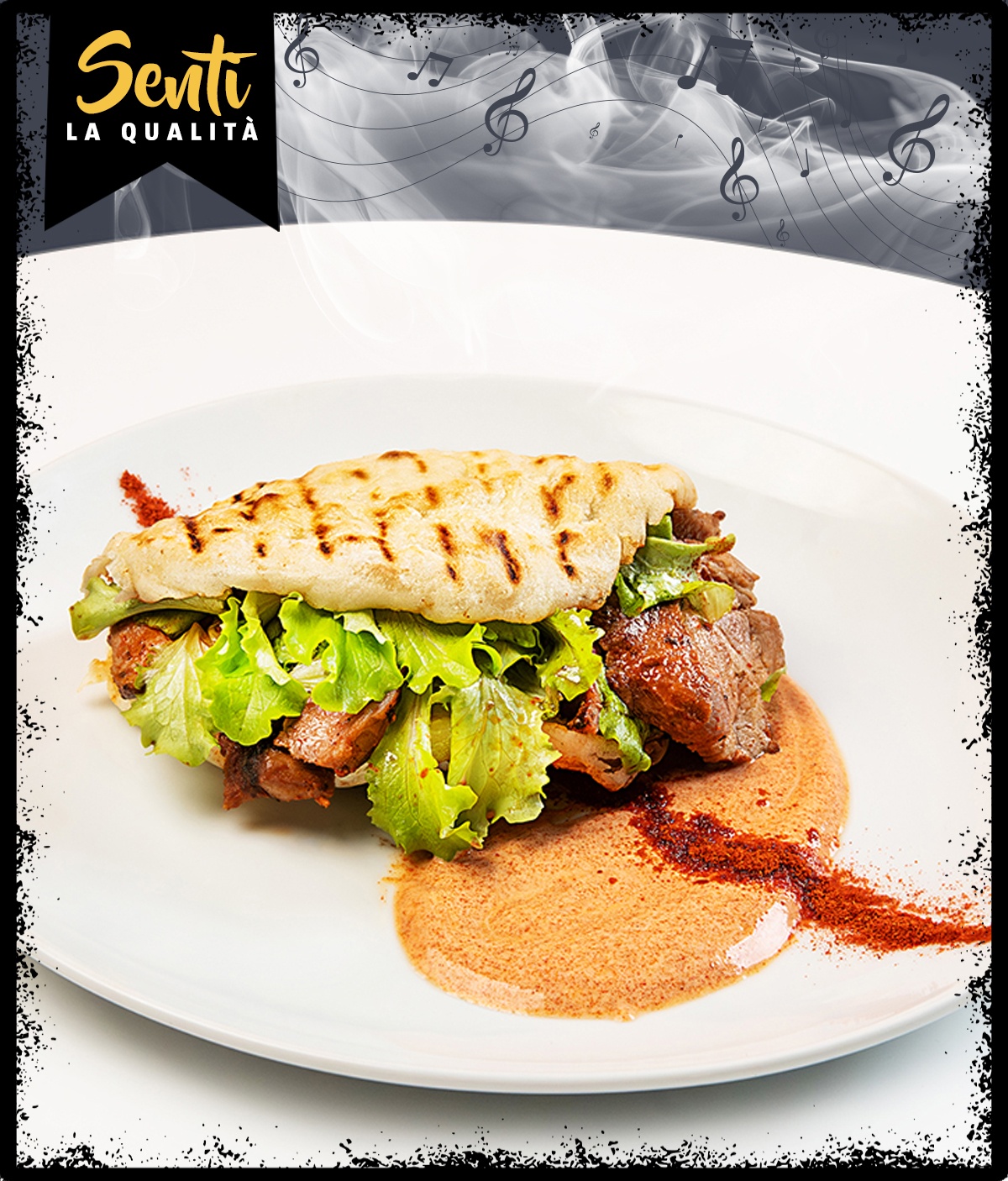 Tagliata di coppa marinata con yogurt, aglio e paprika