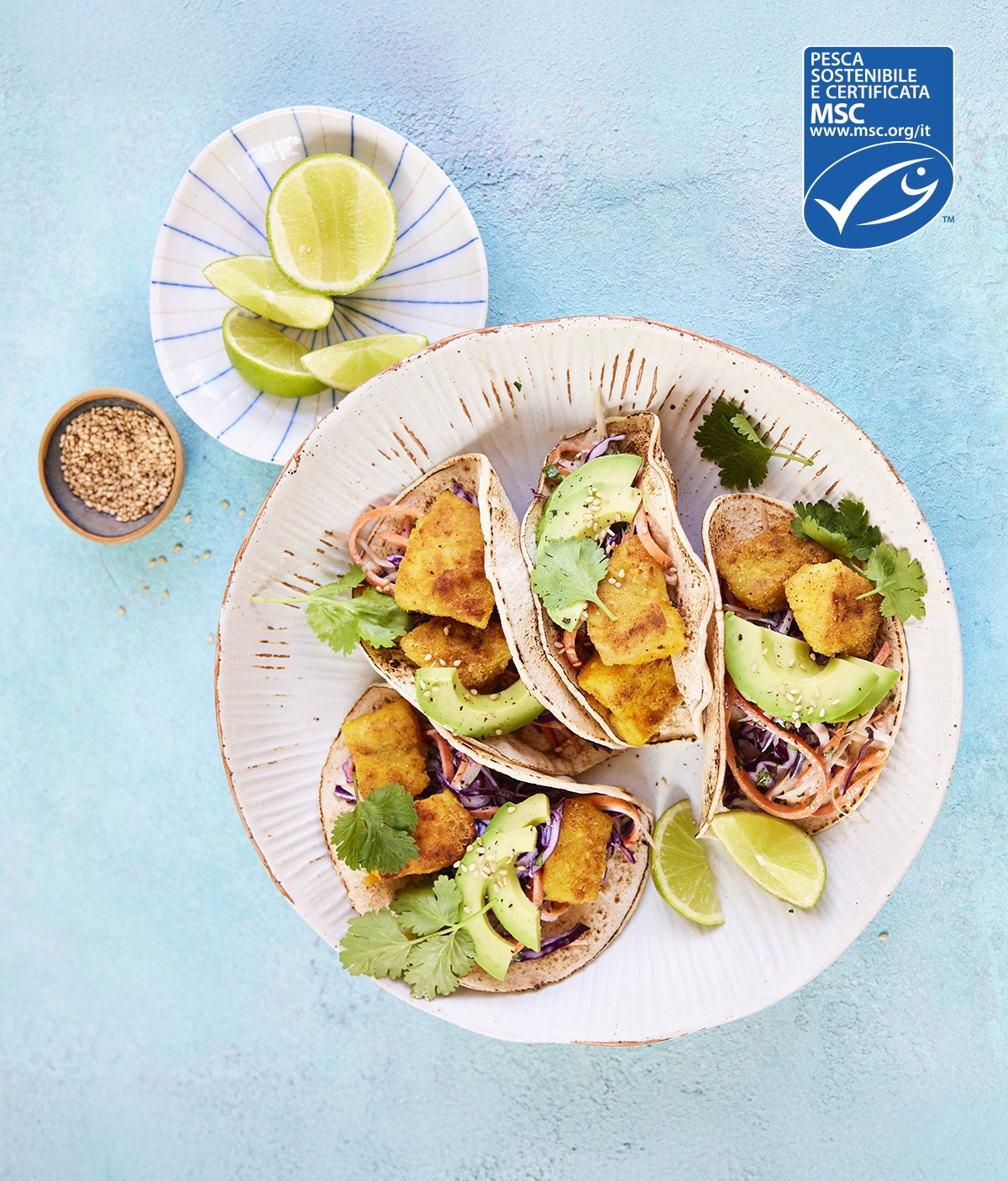 Tacos di merluzzo certificato MSC