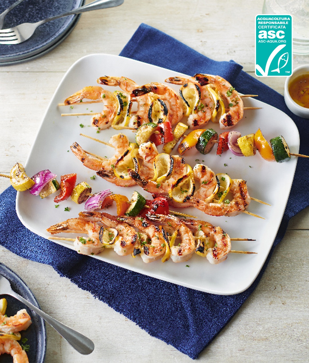 Spiedini di gamberi
