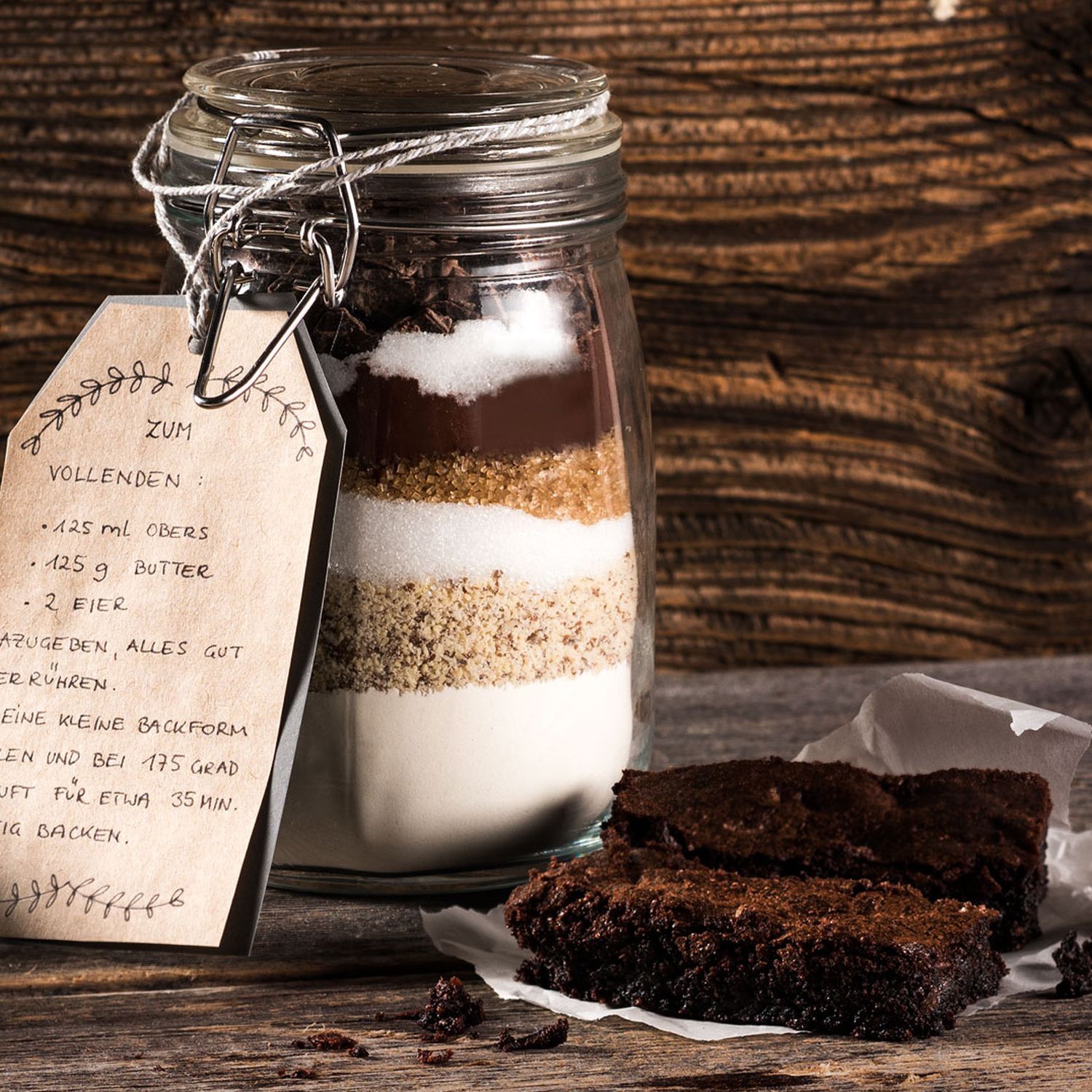 KuchenBackmischung im Glas für SchokoBrownies HOFER