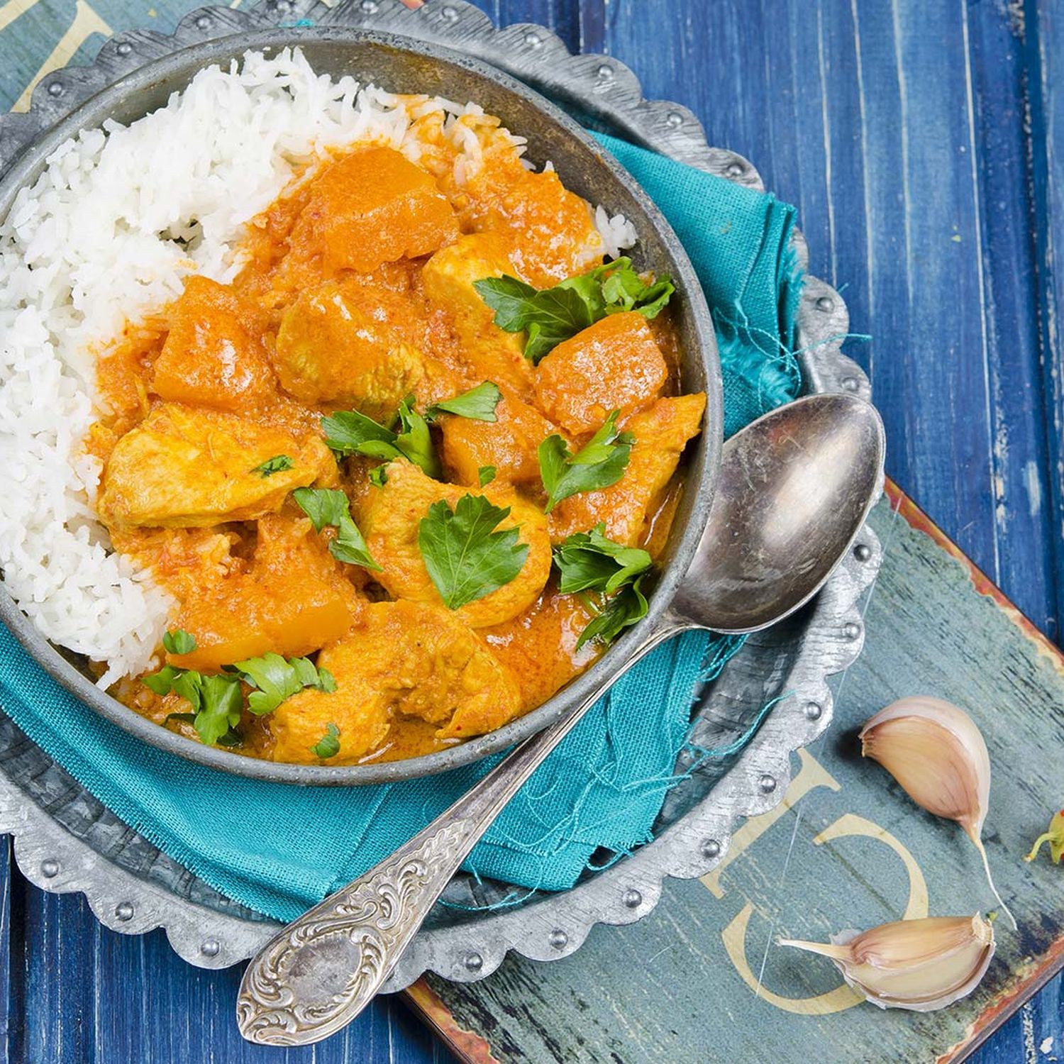 Kürbis-Hühner-Curry mit Basmatireis Rezept | HOFER Rezeptwelt