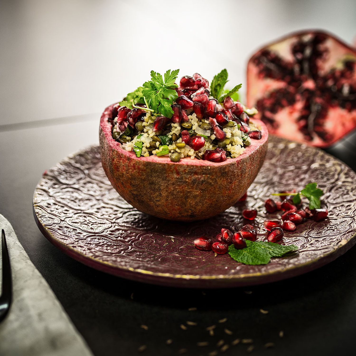 Couscous-Linsen-Salat mit Petersilie und Granatapfel Rezept | HOFER ...