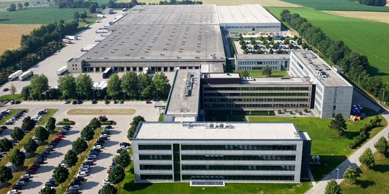 Die HOFER Niederlassung in Sattledt aus der Vogelperspektive.