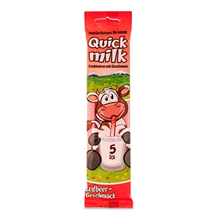 QUICK MILK Trinkhalme, Erdbeer