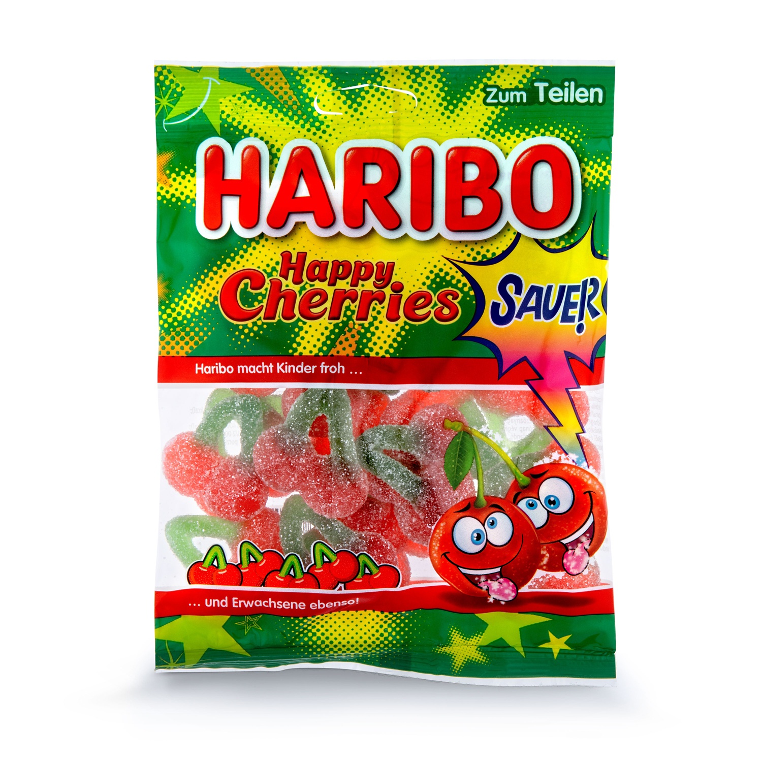 HARIBO Gumicukorka, happy cherries sour, 175 g