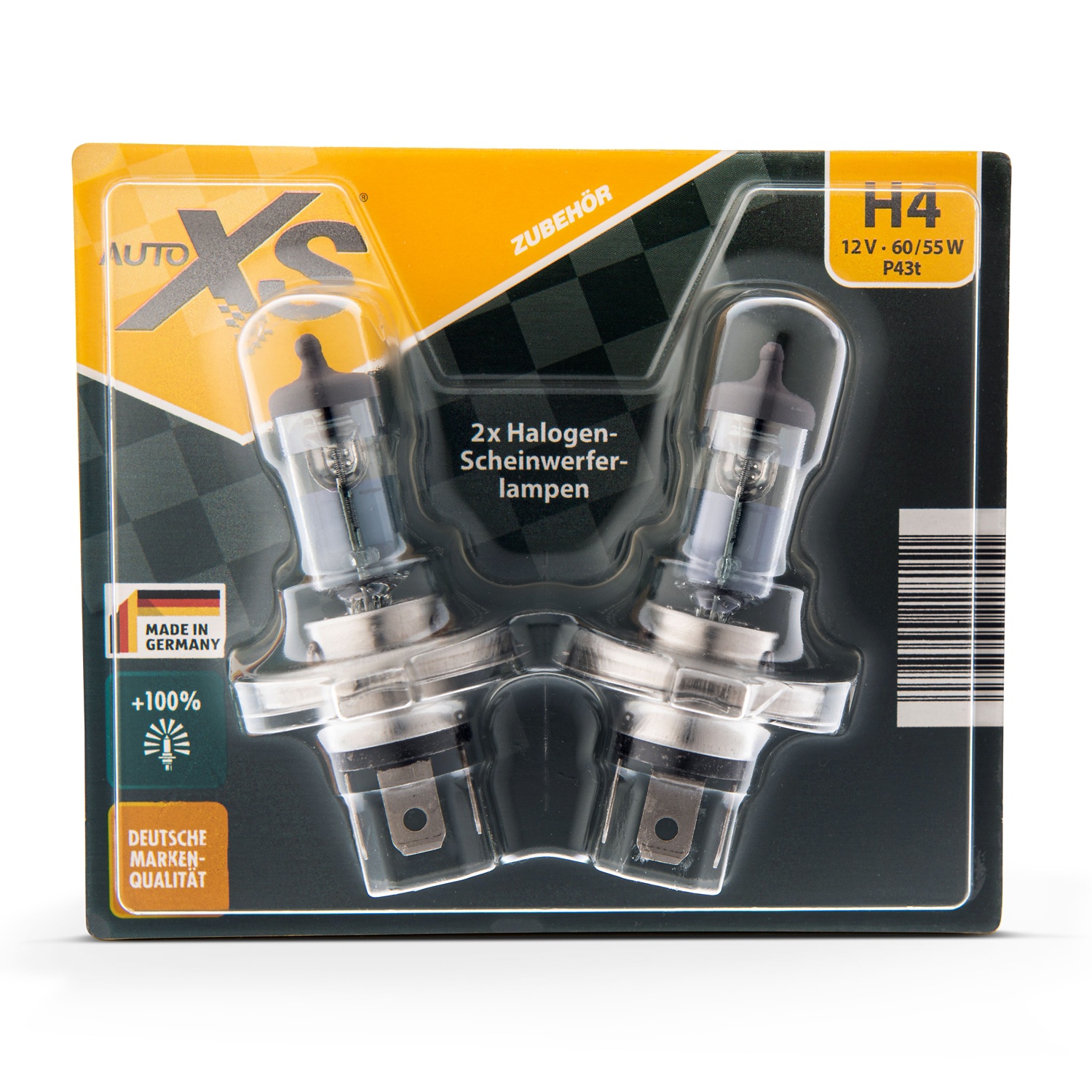 AUTO XS Premium Auto-Ersatzlampen-Set, H4 +100%