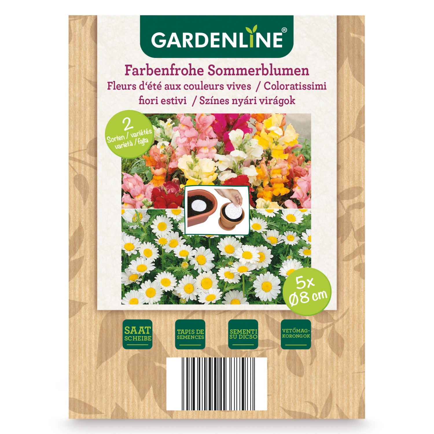 GARDENLINE Saatgutscheiben/ und -bänder, Farbenfrohe Sommerblumen
