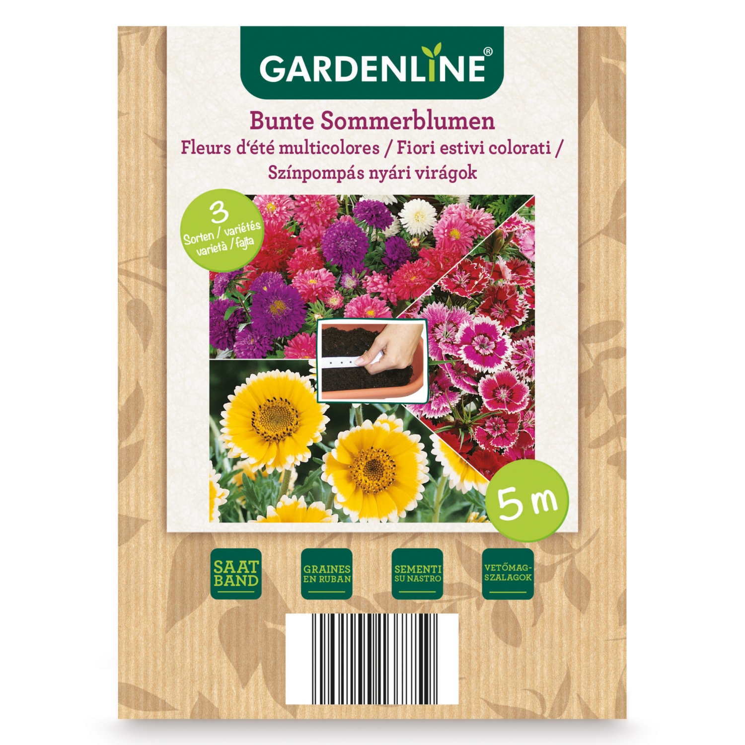 GARDENLINE Saatgutscheiben/ und -bänder, Bunte Sommerblumen