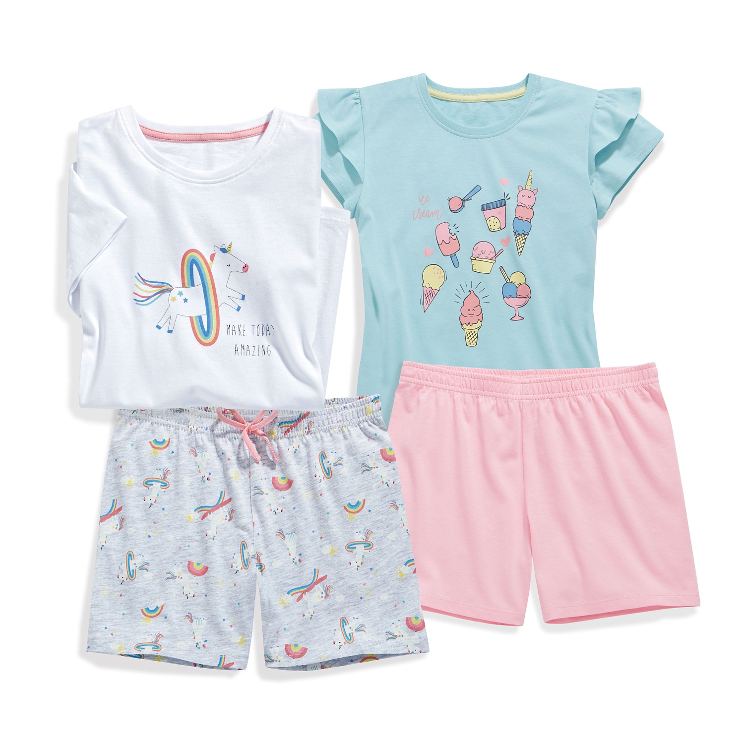 ALIVE Kinder-Shorty-Pyjama, Baumwolle (Bio) für Mädchen