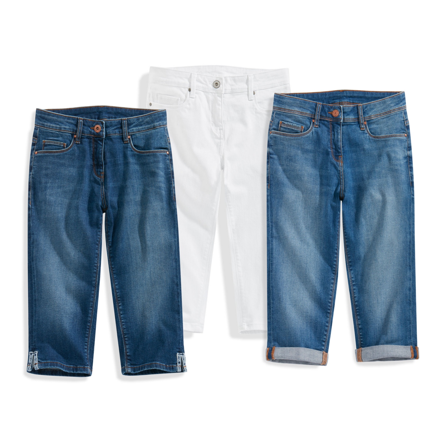 BLUE MOTION Damen-Capri-Jeans