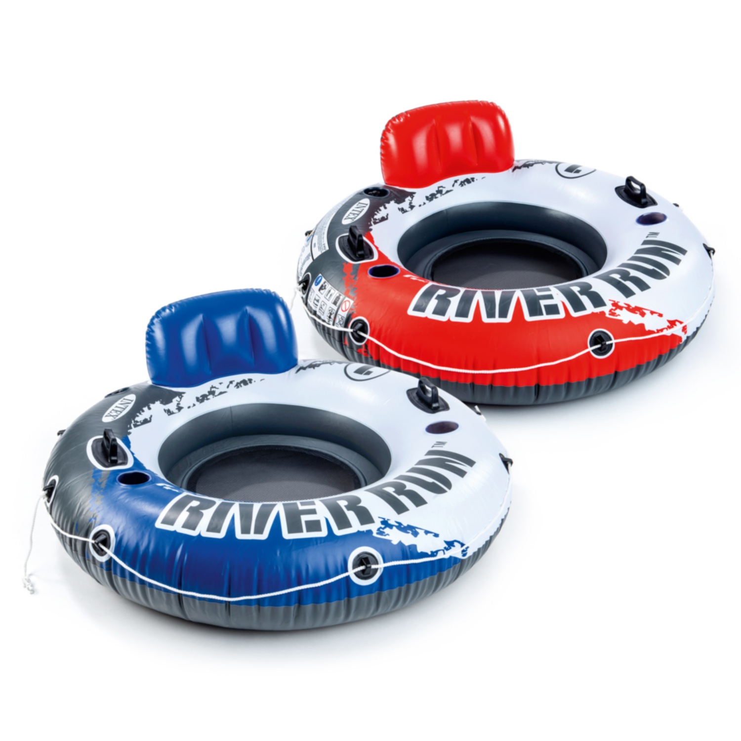 INTEX Schwimmring Green River Run 1 mit Rückenlehne + Getränkehalter  Schwimmring, mehrfarbig