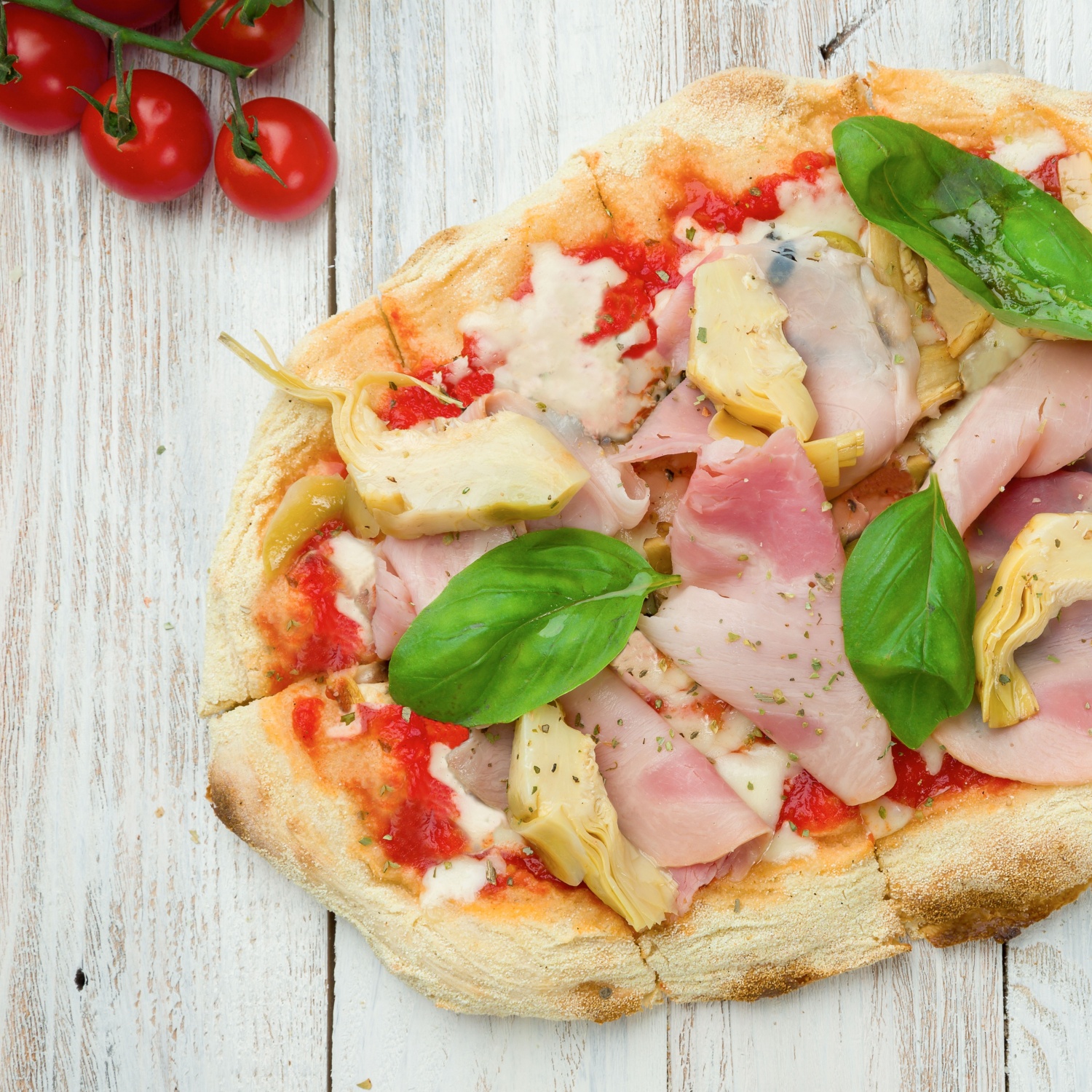 Pizza con Carciofi e Prosciutto Cotto ALDI Rezeptwelt