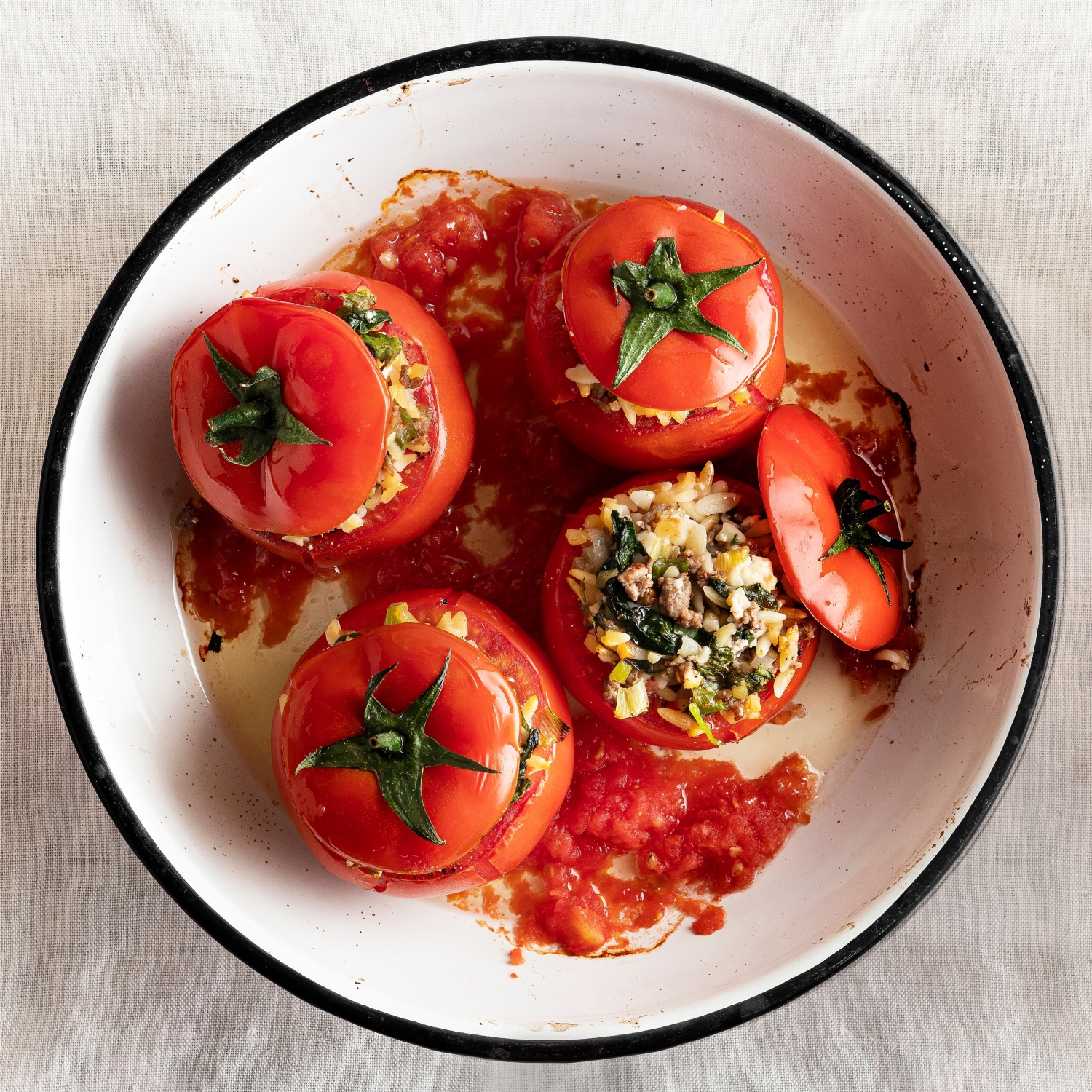 Gefullte Tomaten Mit Reis Und Minze Aldi Rezeptwelt