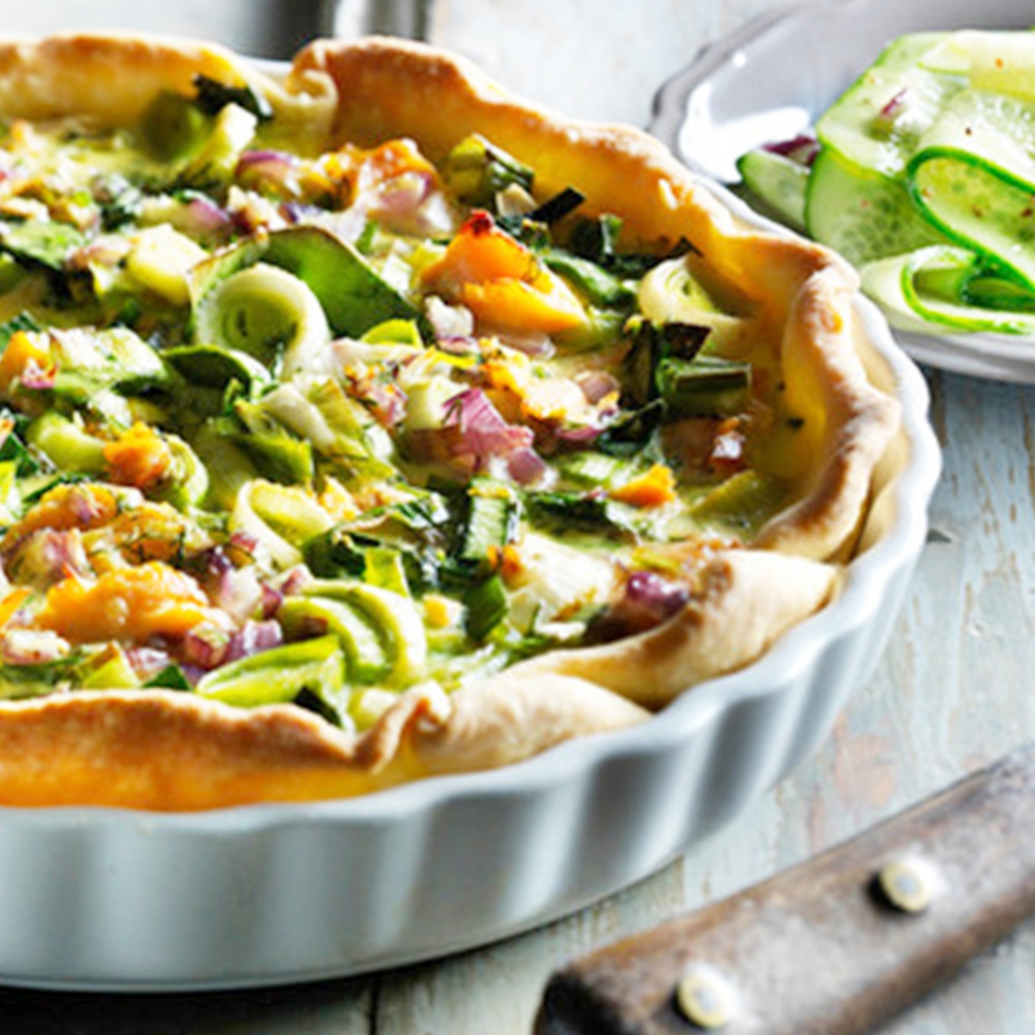 Lachs Lauch Quiche Mit Gurkensalat Aldi Rezeptwelt