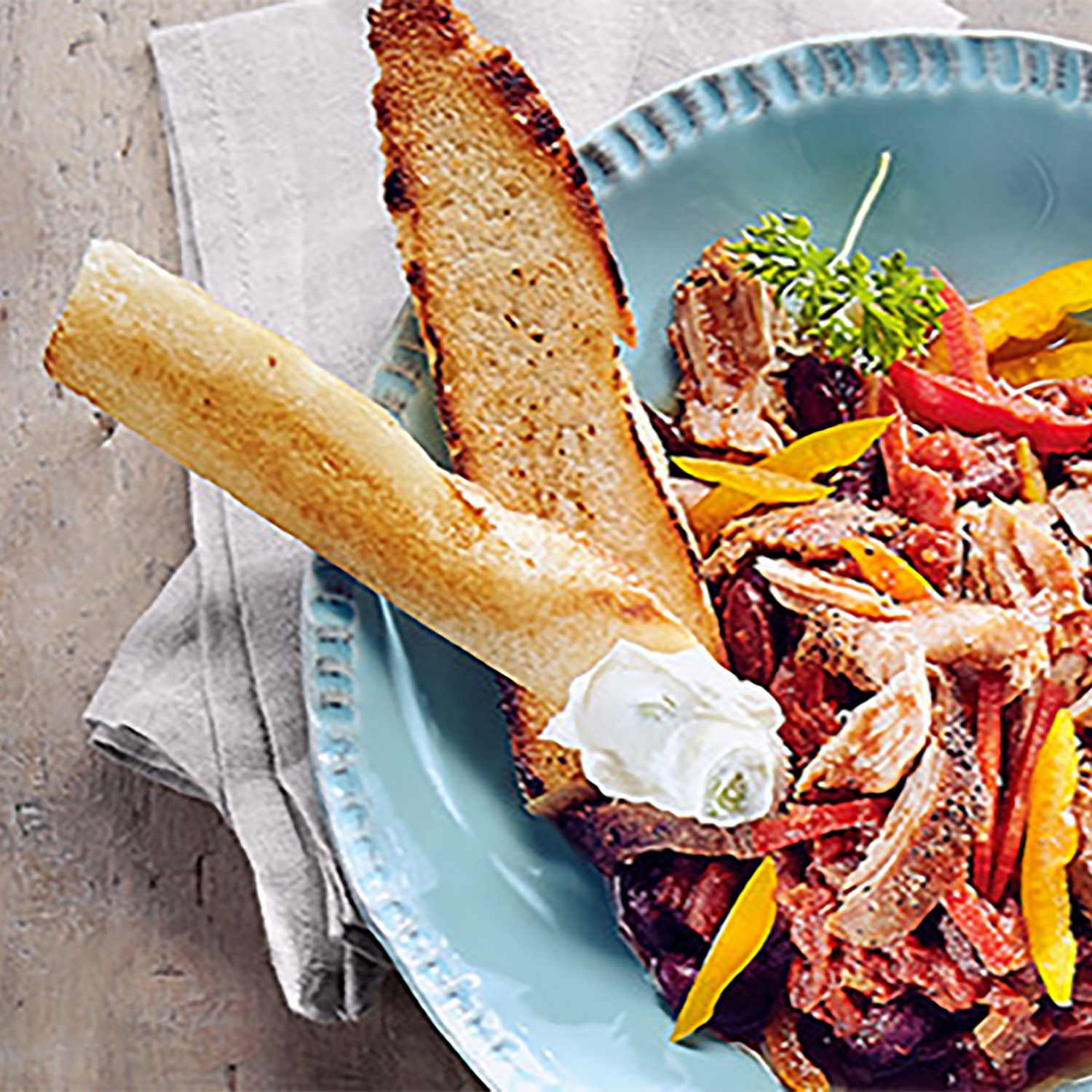 Chili con Carne mit Pulled Pork und Crème fraîche ALDI Rezeptwelt