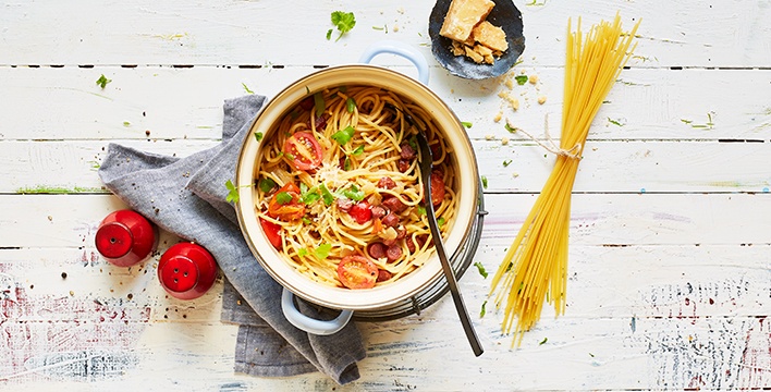 One Pot Feierabend-Spaghetti