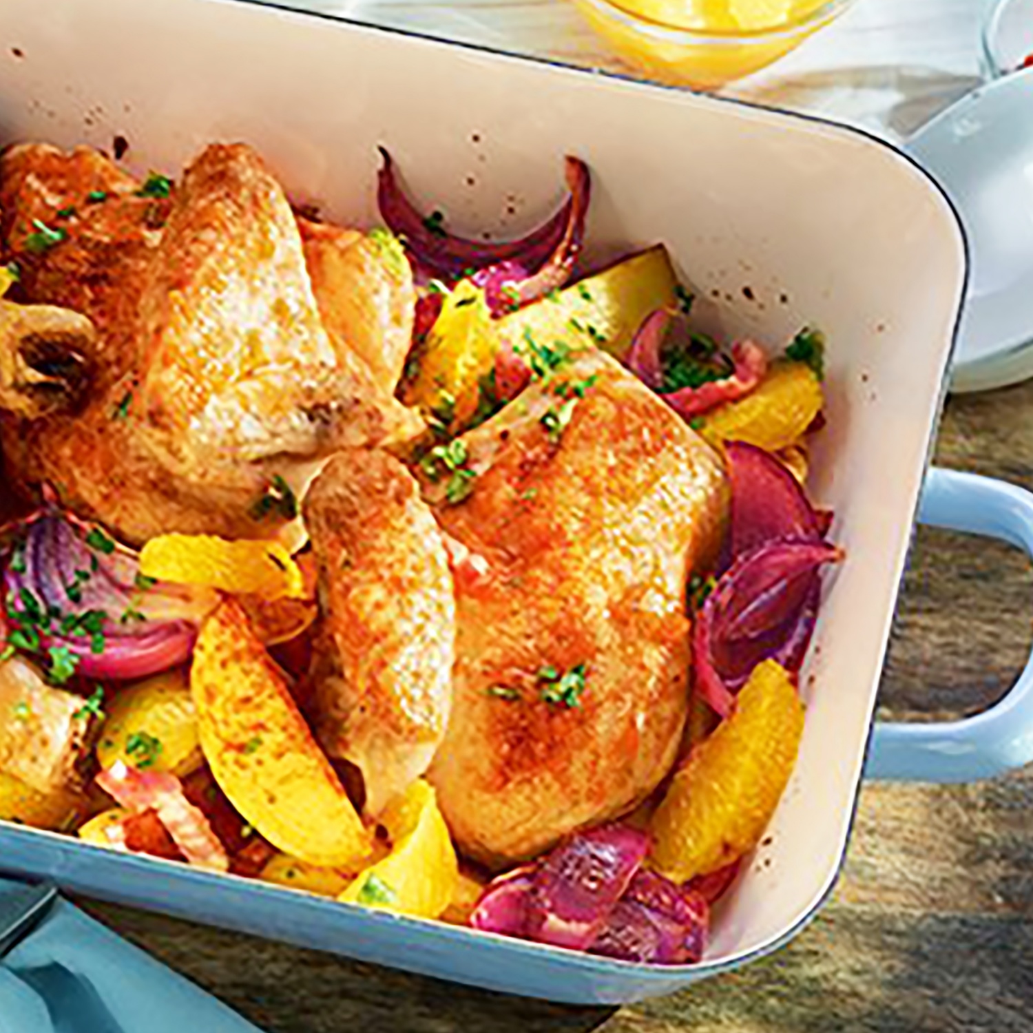 Orangen-Hähnchen mit Speck und Röstkartoffeln | ALDI Rezeptwelt