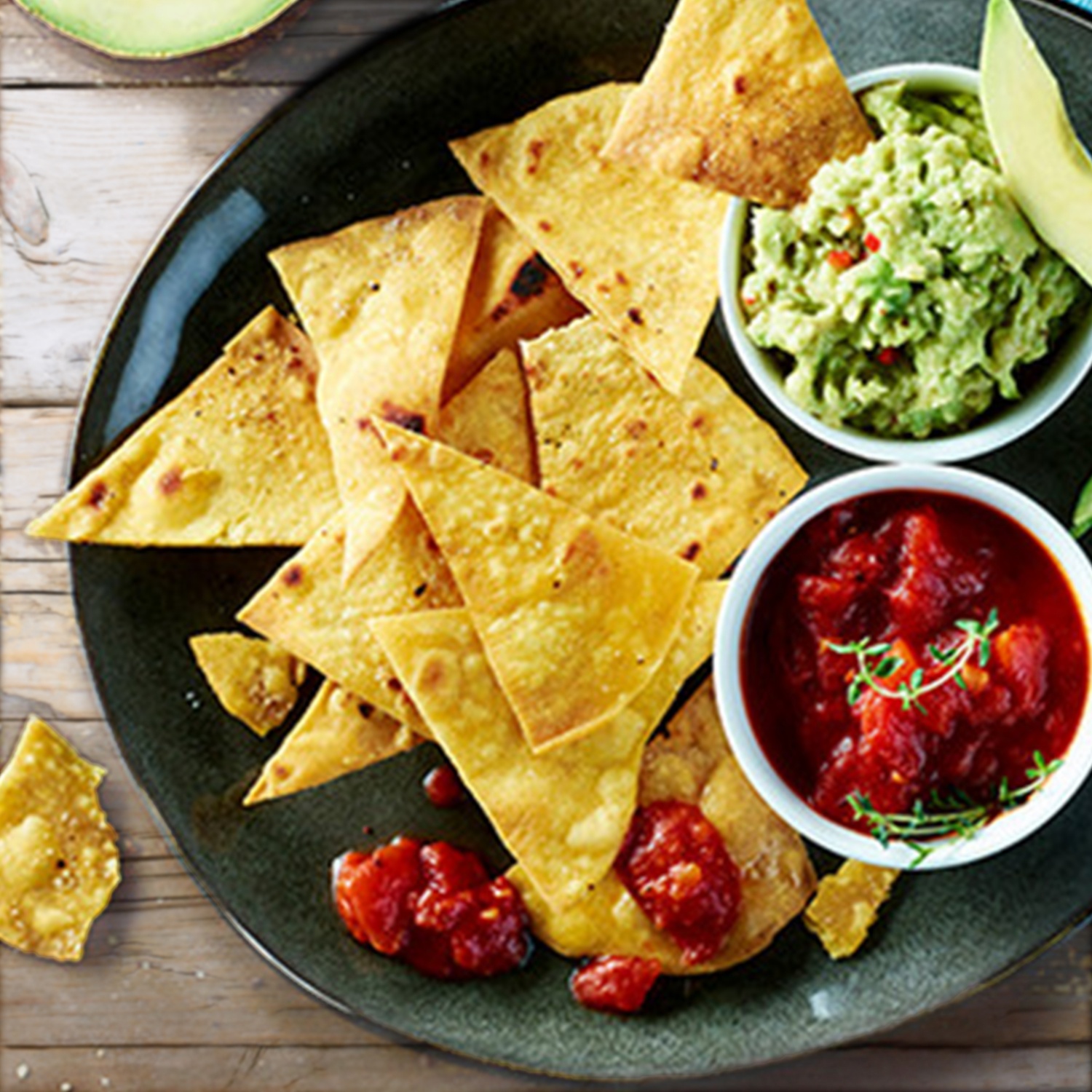 Homemade Tortillachips Mit Guacamole Und Tomatensalsa Aldi Rezeptwelt