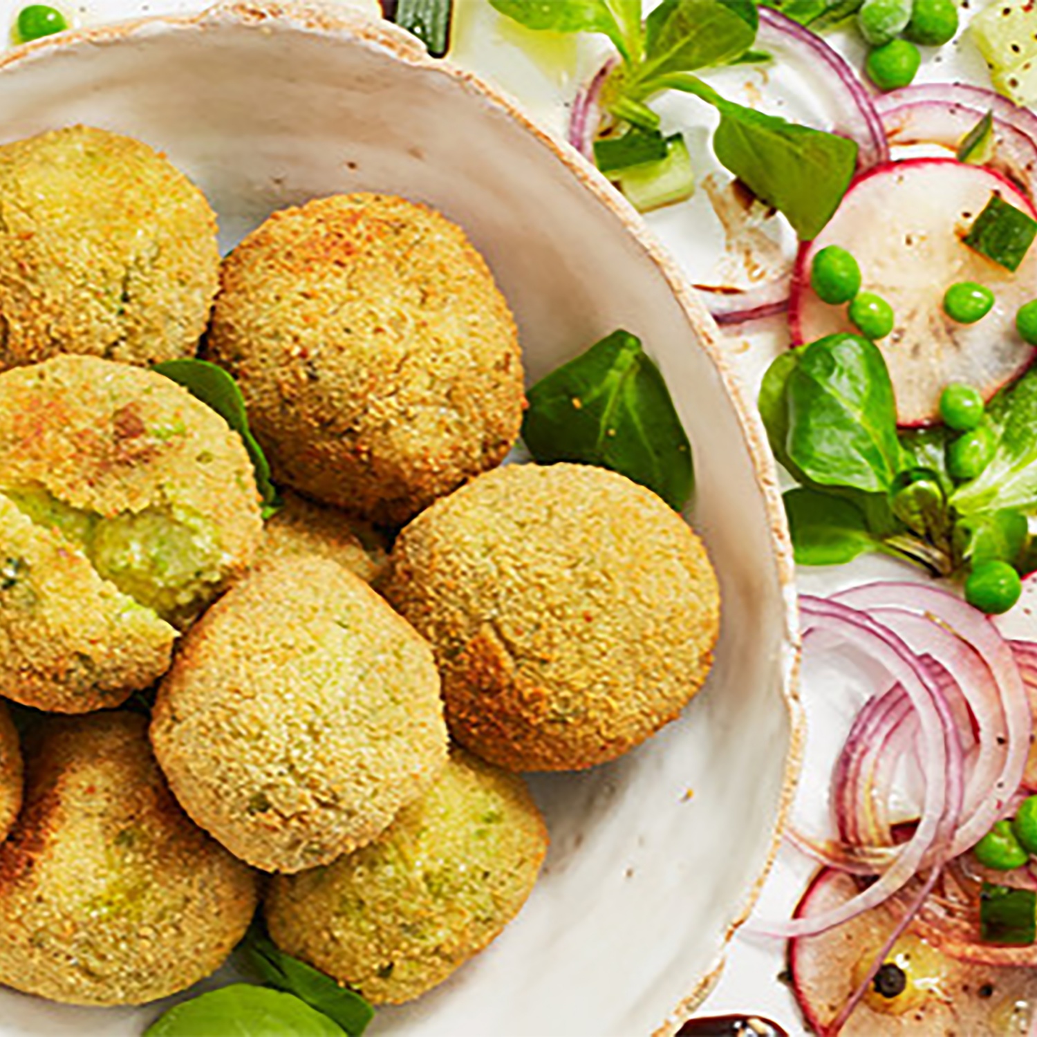 Gemuseballchen Mit Krautern Erbsen Und Feta Aldi Rezeptwelt