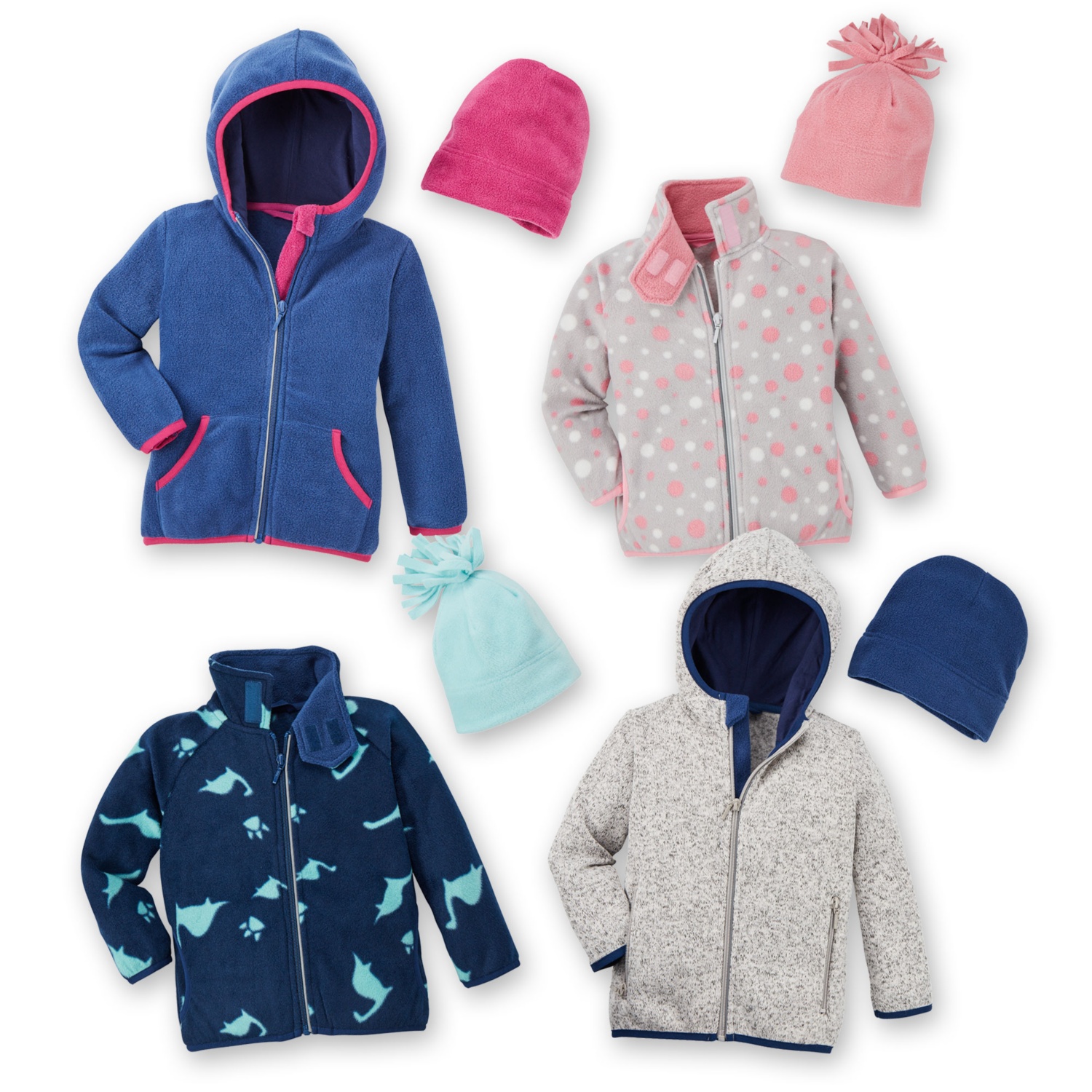 IMPIDIMPI Kleinkinder-Fleecejacke mit Mütze