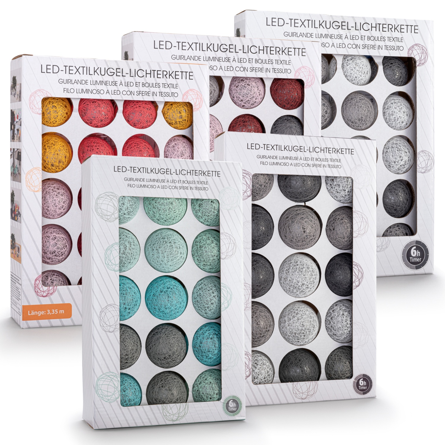 LED-Textilkugel-Lichterkette