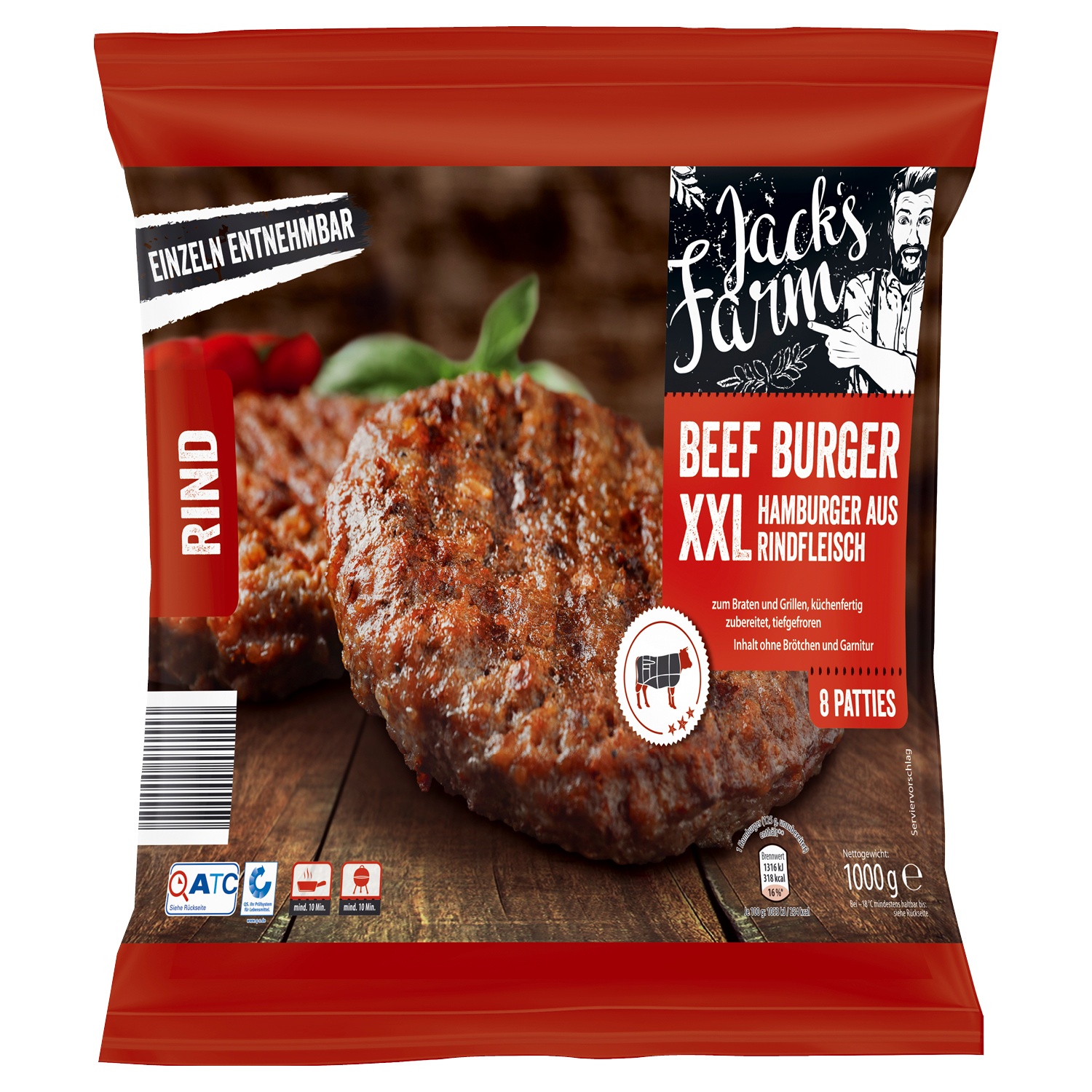 Jacks Farm Hamburger XXL 1000 g | ALDI SÜD