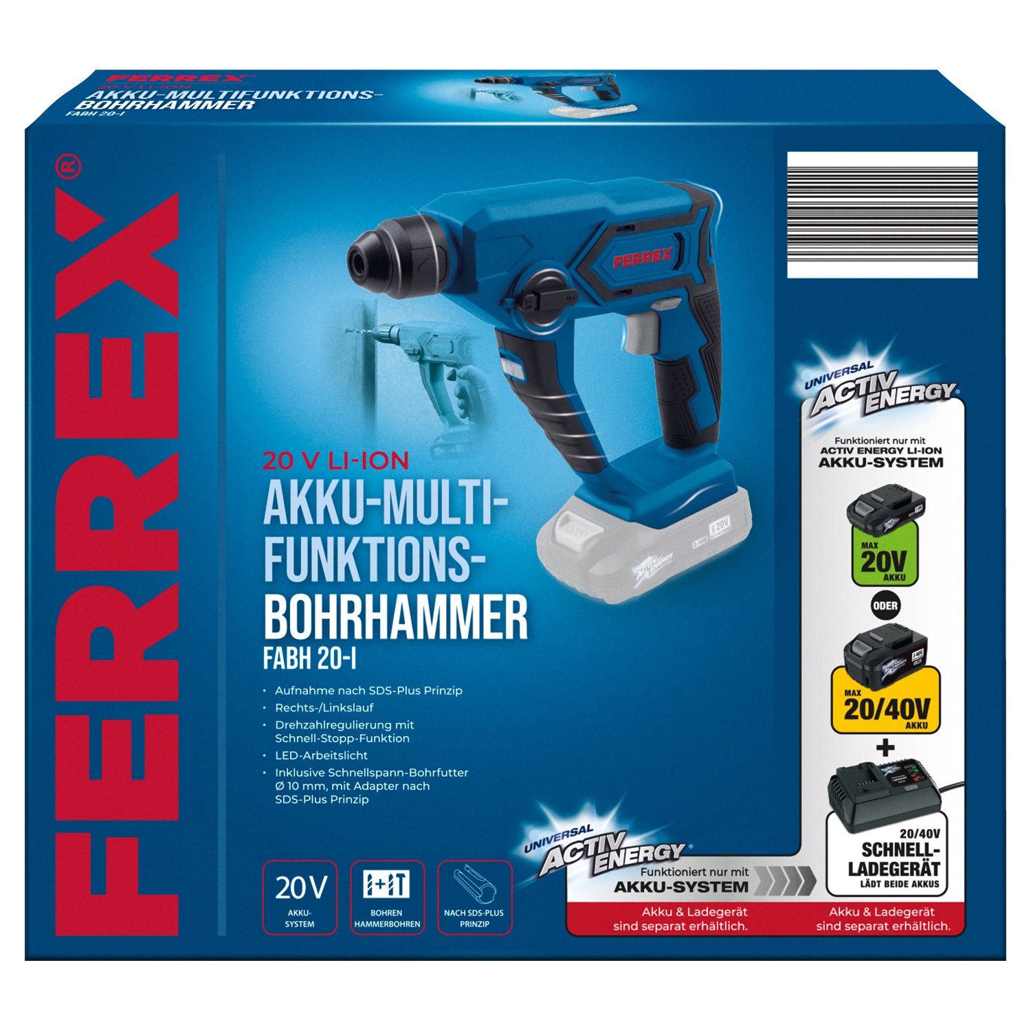 FERREX® 20 V Akku-Multifunktions-Bohrhammer | ALDI SÜD