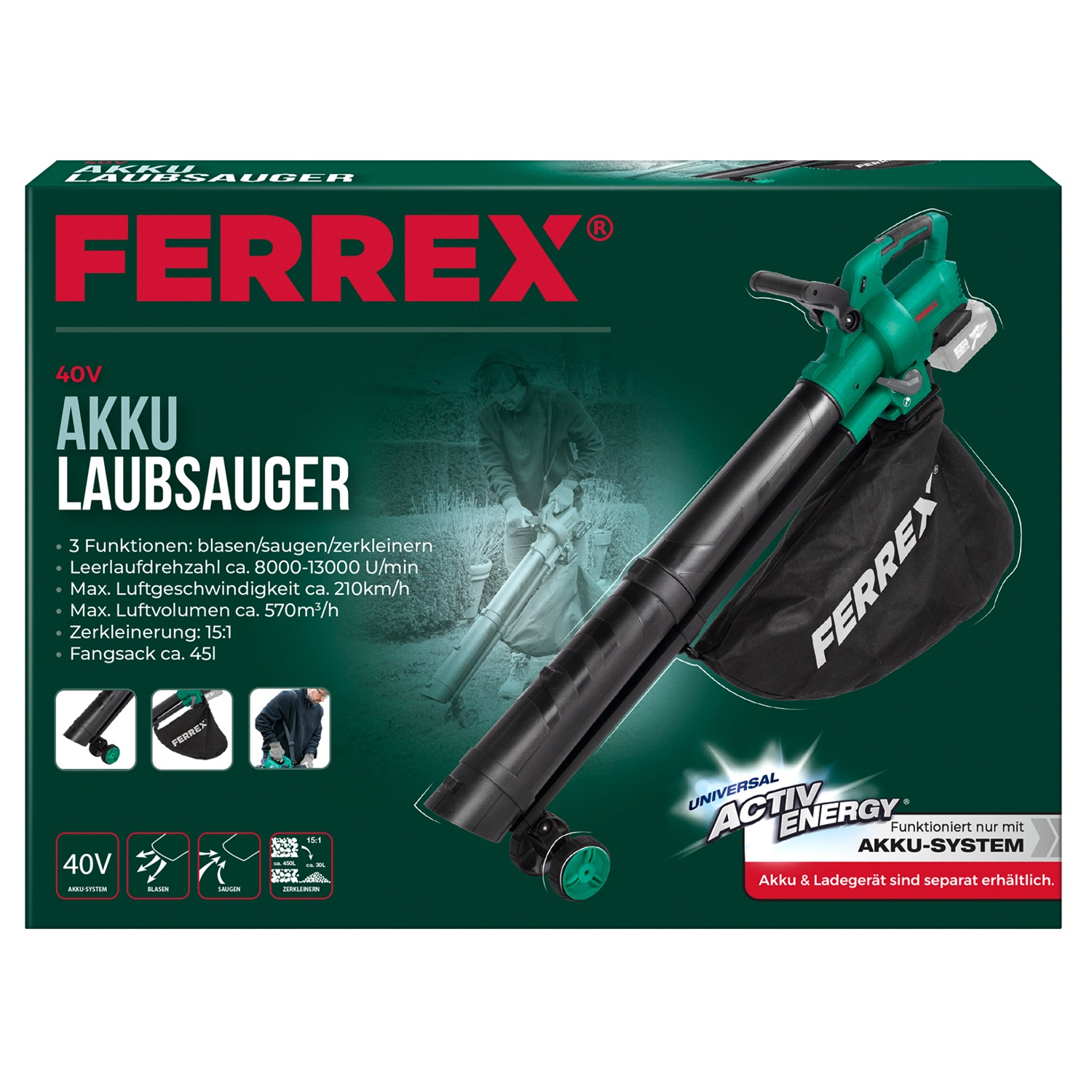 FERREX® 40 V Akku-Laubsauger