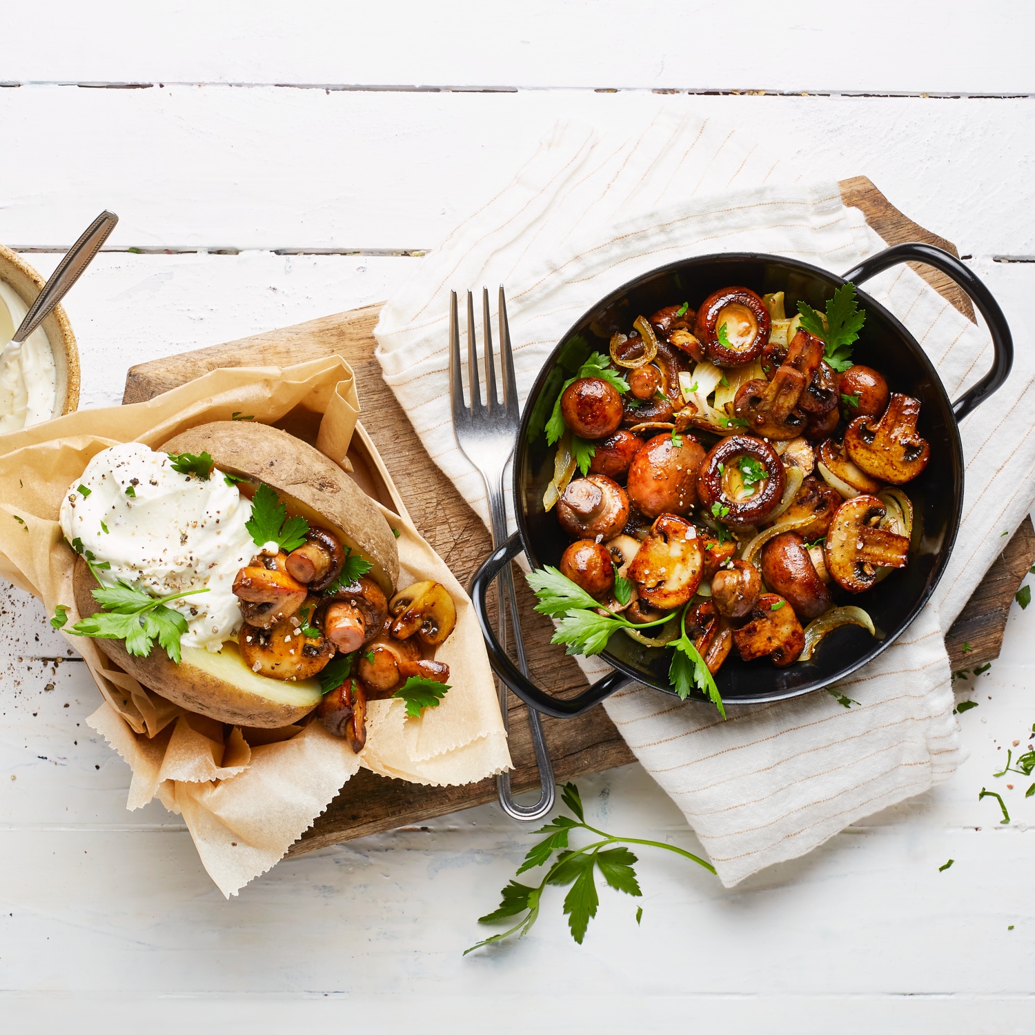 Champignon Pfanne Mit Folienkartoffeln Und Dip Aldi Rezeptwelt