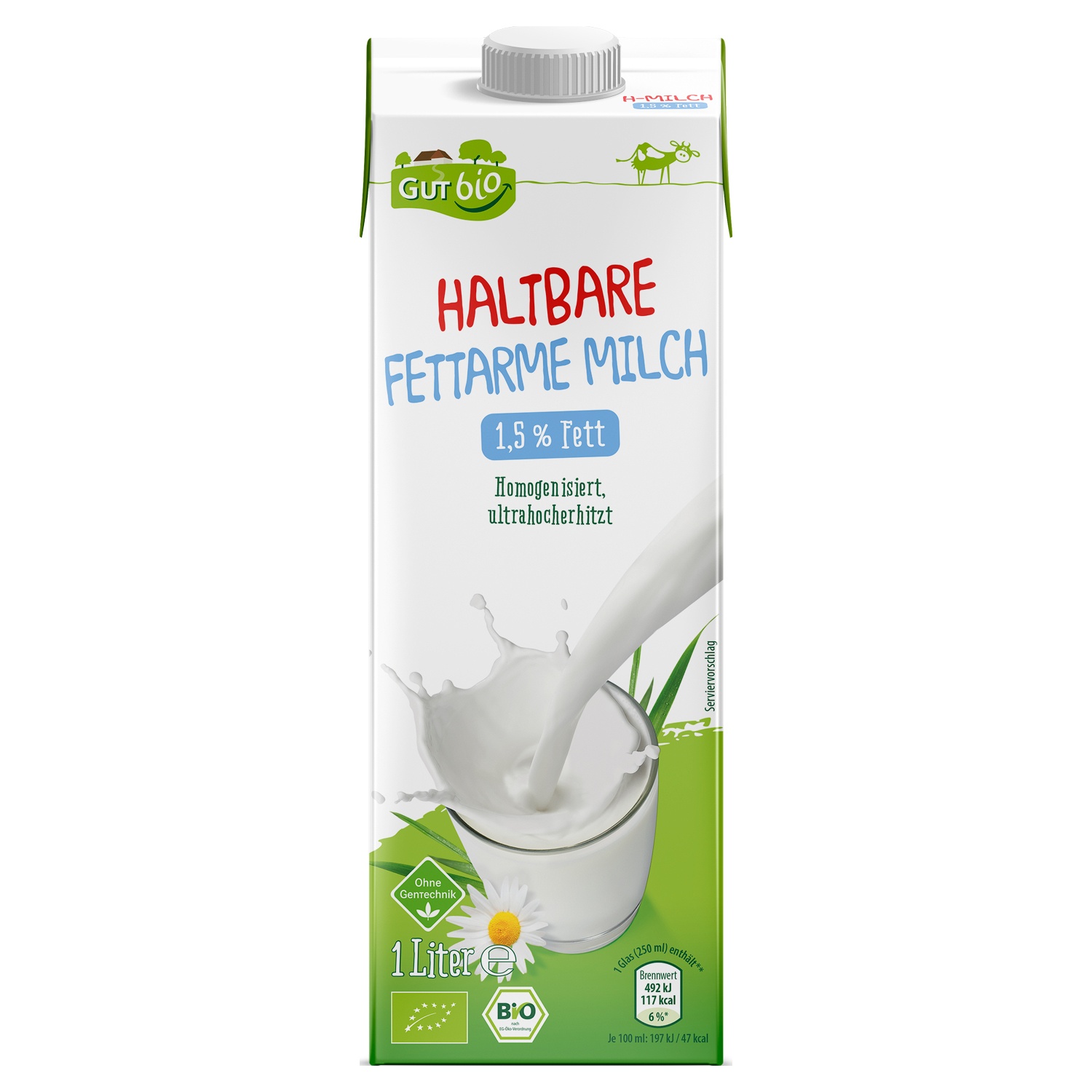 Gut Bio Haltbare Fettarme Milch 1 5 Fett 1 L Aldi Sud