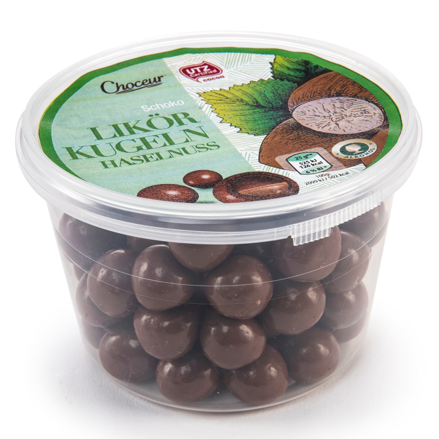 CHOCEUR Schoko Kugeln mit Likör, Vollmilch Haselnuss