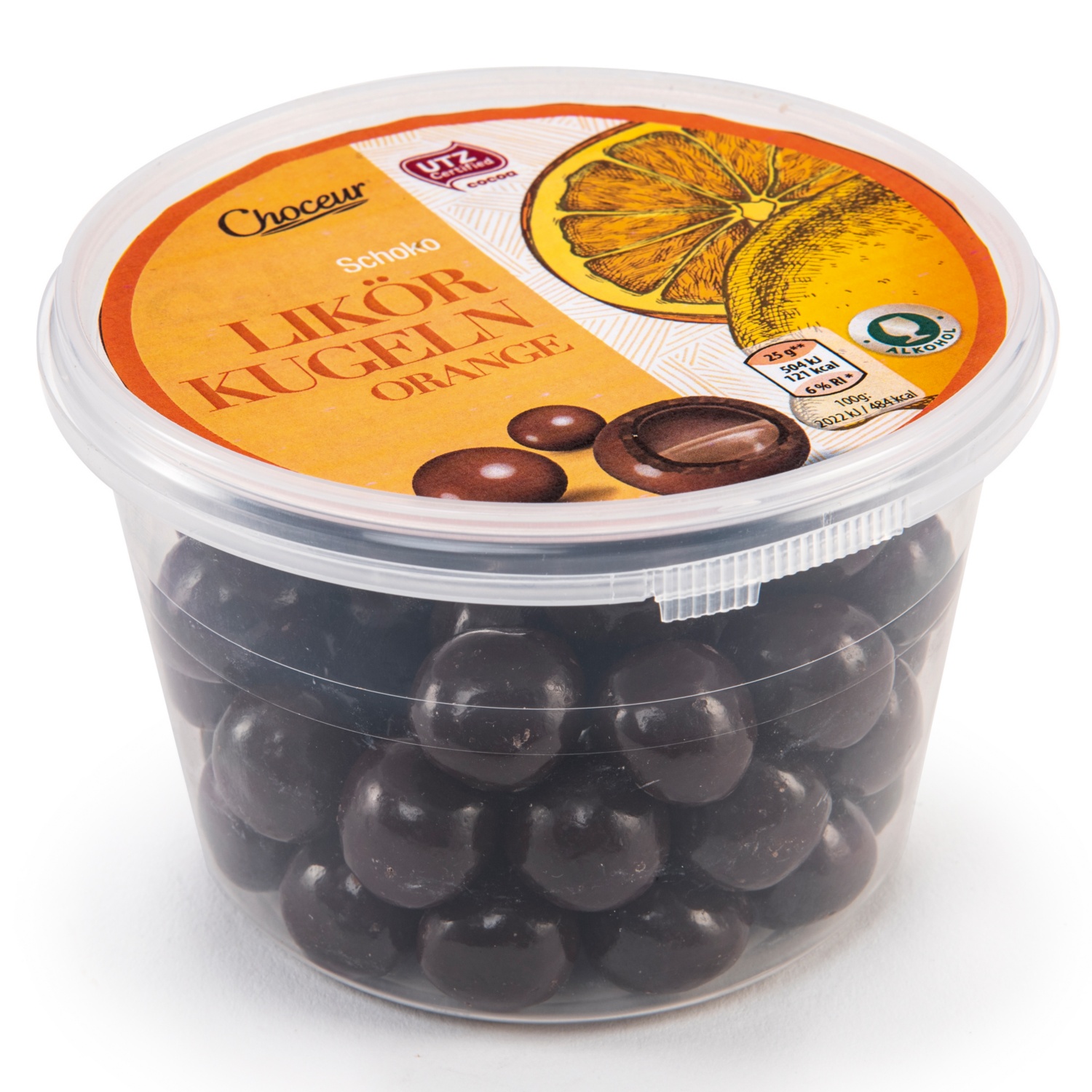 CHOCEUR Schoko Kugeln mit Likör, Orange Zartbitter