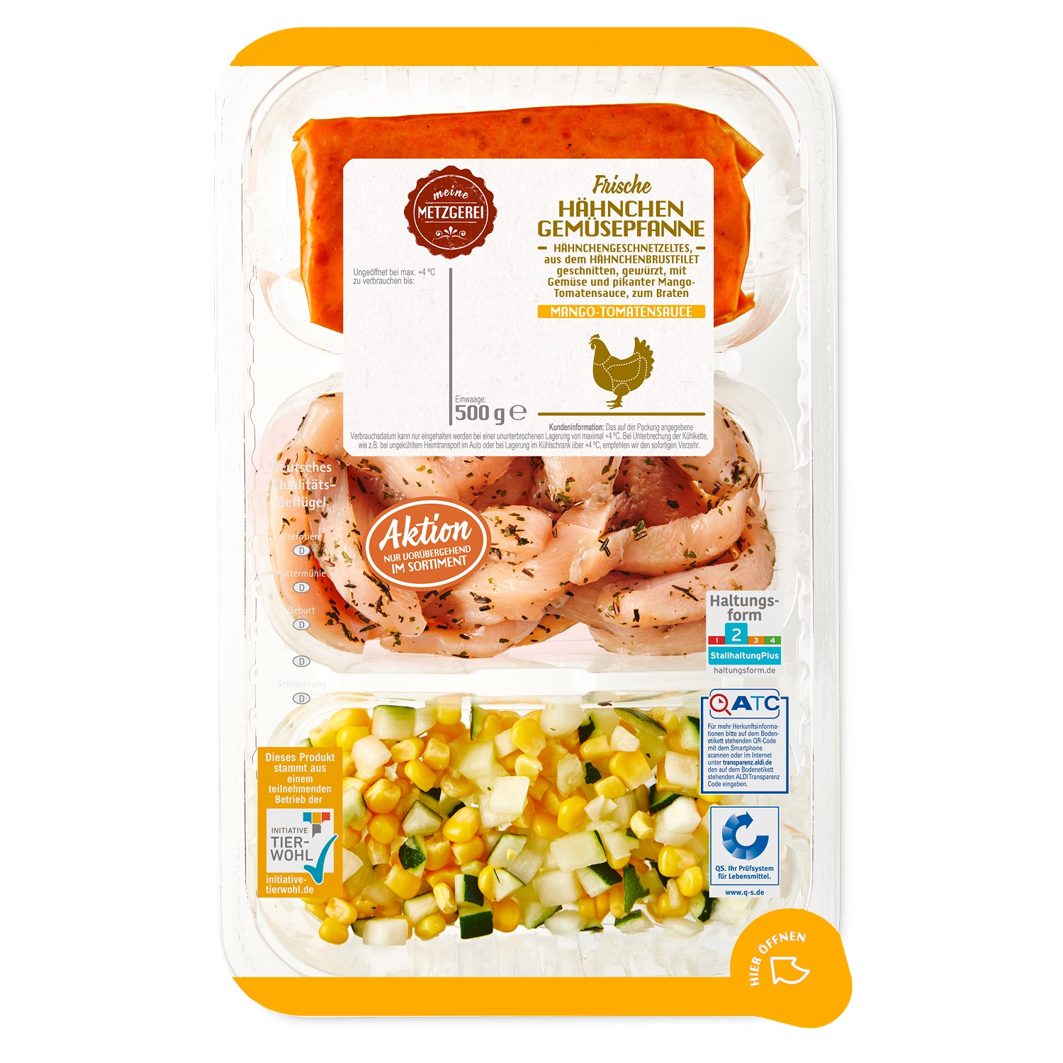 Meine Metzgerei Hahnchen Gemusepfanne 500g Aldi Sud