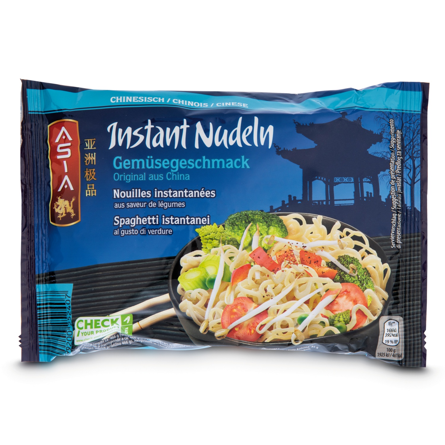 ASIA Instant Nudelgericht, Gemüsegeschmack