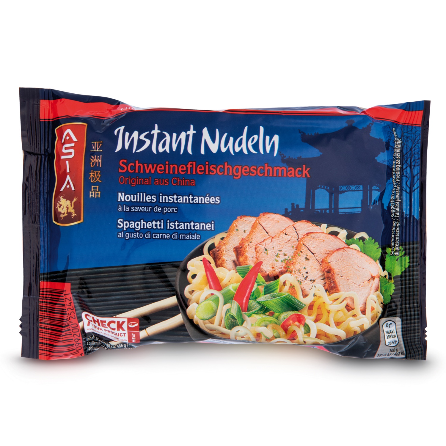 ASIA Instant Nudelgericht, Schweinefleischgeschmack