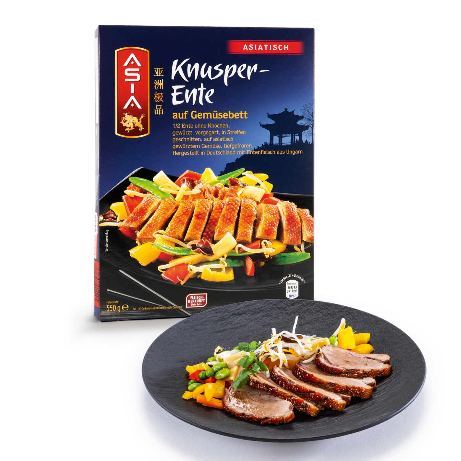 ASIA Knusperente auf Gemüsebett