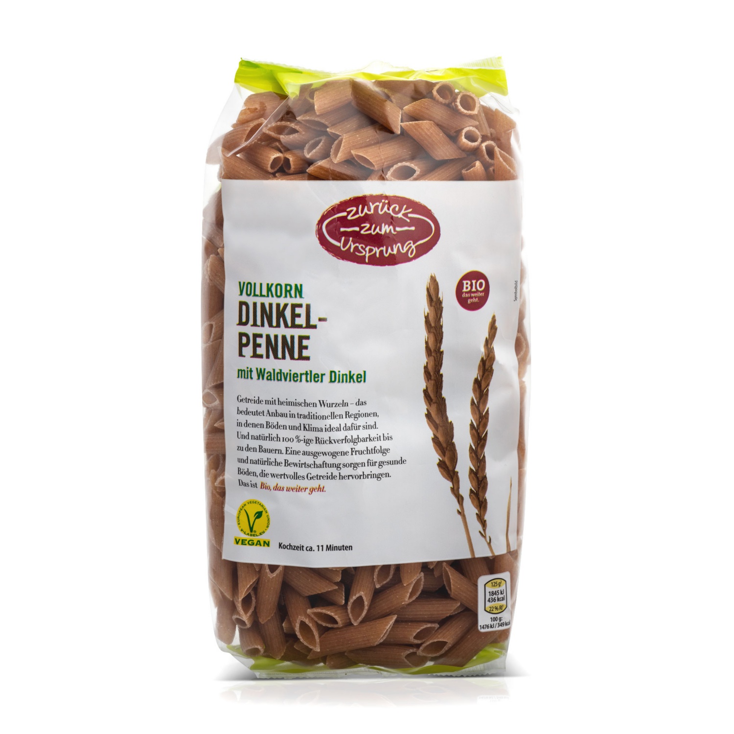 ZURÜCK ZUM URSPRUNG Österr. BIO-Dinkel-Vollkorn-Teigwaren, Penne