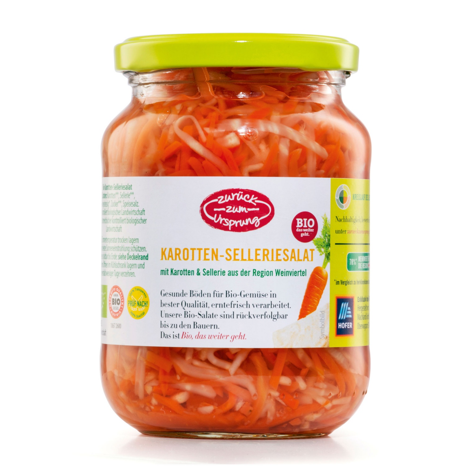 ZURÜCK ZUM URSPRUNG BIO-Salate im Glas, Karotten-Selleriesalat