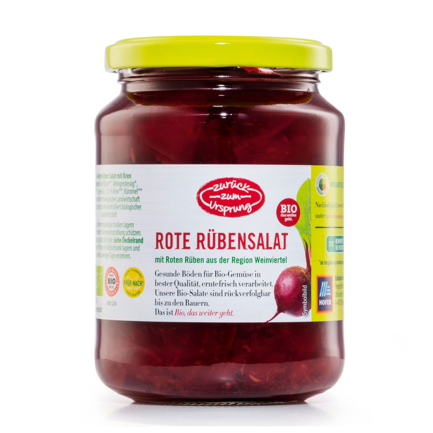 ZURÜCK ZUM URSPRUNG BIO-Salate im Glas, Rote Rübensalat